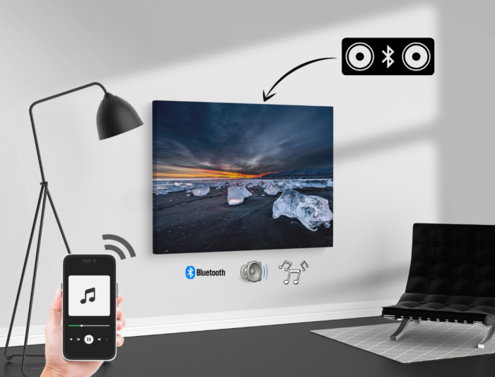 מערכת סטריאו Bluetooth מעוצבת בתמונת קנבס